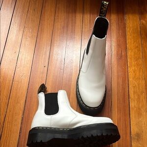 Dr. Martens White 2976 Quad Chelsea Platform Boot Size W9